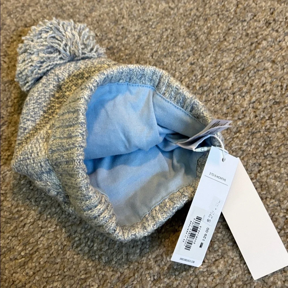 Janie and Jack Light Blue Cable Knit Hat 3-6 m.  NEW with Tags!
